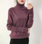 SURMIITRO Cashmere Knitted Sweater Women 2021 Autumn Winter Korean Turtleneck Long Sleeve Pullover Female Jumper Green Knitwear