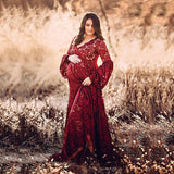 2020 Boho Style Lace Maternity Dress For Photography Maternity Photography Outfit Maxi Gown Pregnancy Women Lace Long Dress
