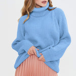 Women&#39;s Turtleneck Long Sleeve Sweater Knitted Green Casual Female 2021 Autumn Winter Jumper Elegant Ladies Pullover Sweaters