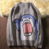 ZAZOMDE Men Turtlenecks Shark Sweater Men 2020 Winter Patchwor Harajuku Korean Style High Neck Oversized Grey Turtleneck For Men