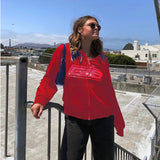 New Rhinestone Letter Print Women Long Sleeve Sweatshirt Hoodis Zipper Loose Oversized Streetwear Casual 2021 Autumn Spring