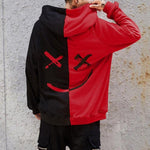 Men&#39;s Hoodie Sweatshirts Fashion Happy Smile Print Patchwork Hooded Sweatshirts Men Woman Hip Hop Pullovers Couple Streetwear