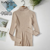 Bornladies 2021 Basic Turtleneck Women Sweaters Autumn Winter Tops Slim Women Pullover Knitted Sweater Jumper Soft Warm Pull