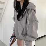 Y2K Rhinestone Hoodies Women Skeleton Gothic Black Zip Up Oversized Sweatshirt Punk Skull Harajuku Hooded Jacket Streetwear