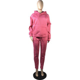 Diamonds Tracksuit 2 Piece Set Women Oversize Hoodies Sweatshirt Sweatpants Joggers Sport Pant Suits Femme Outfits Sweatsuits