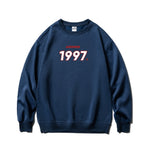 Privathinker Men Oversized Hoodies Warm Fleece Casual Sweatshirts Harajuku 1997 Printed Men Blue Hoodies Korean Women Pullovers